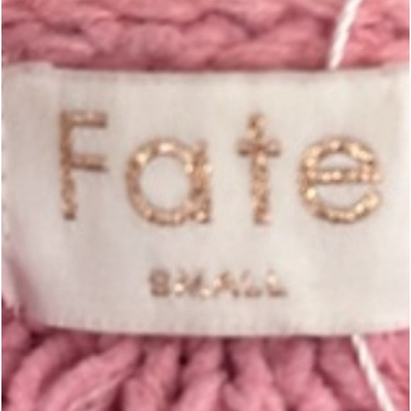 Fate pink chunky knit v-neck sweater - Picture 11 of 11